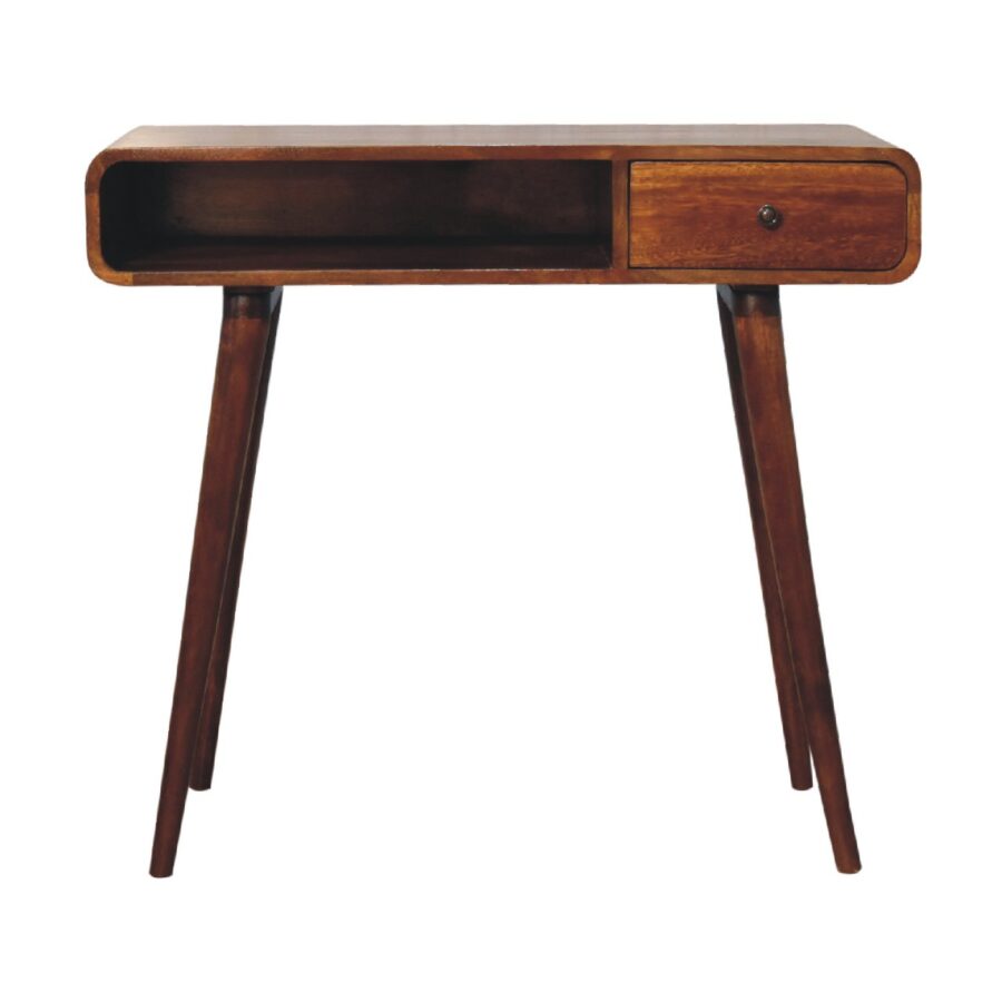 in3606 curved chestnut writing desk