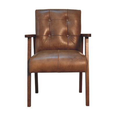 in3579 chaise en cuir de buffle marron