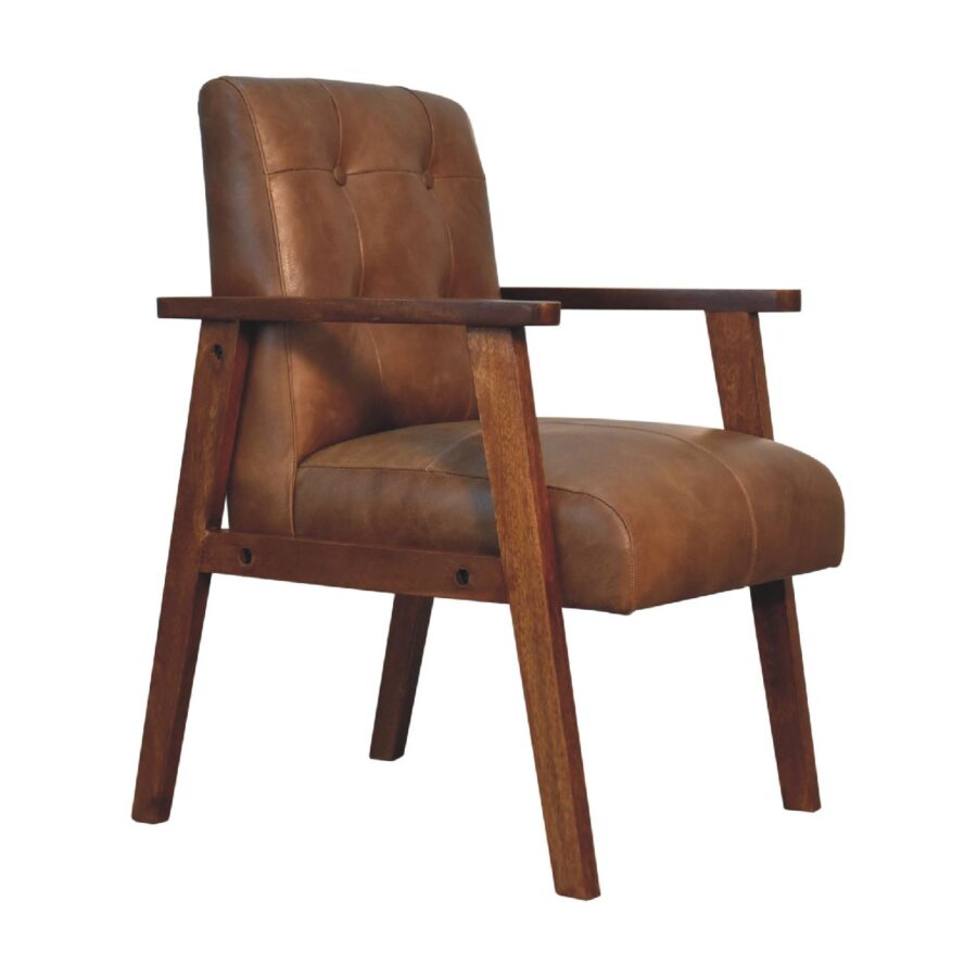in3579 brun buffalo läder stol