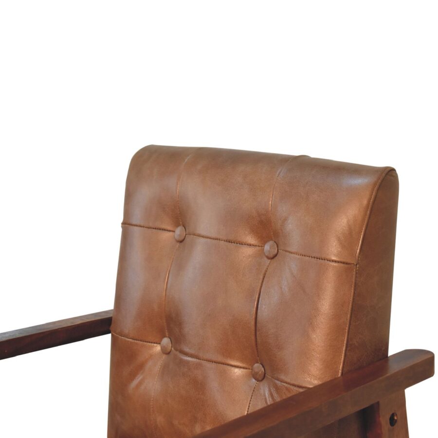in3579 brązowe krzesło ze skóry bawolej