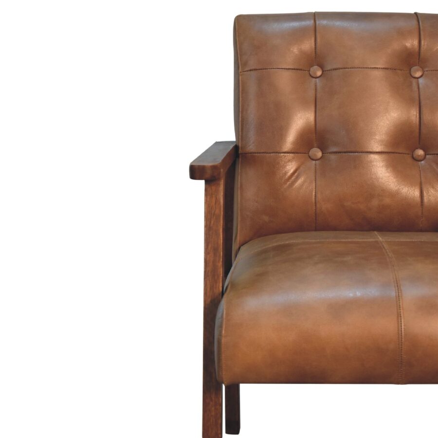 in3579 chaise en cuir de buffle marron