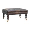 in3581 buffalo ash black leather ottoman with castor legs