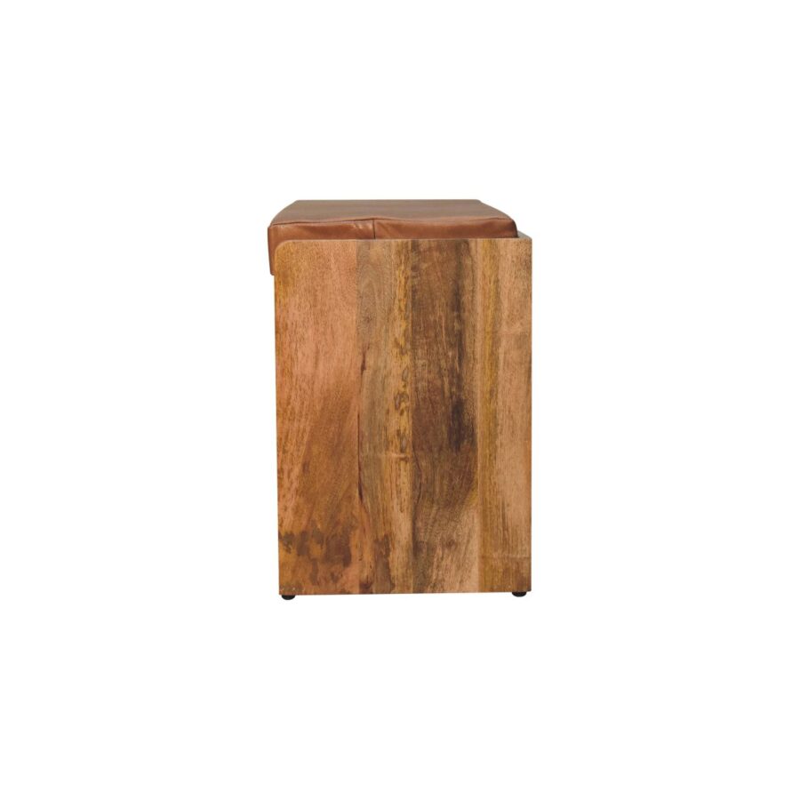 in3582 buffalo hide pull out oak ish shoe storage bench