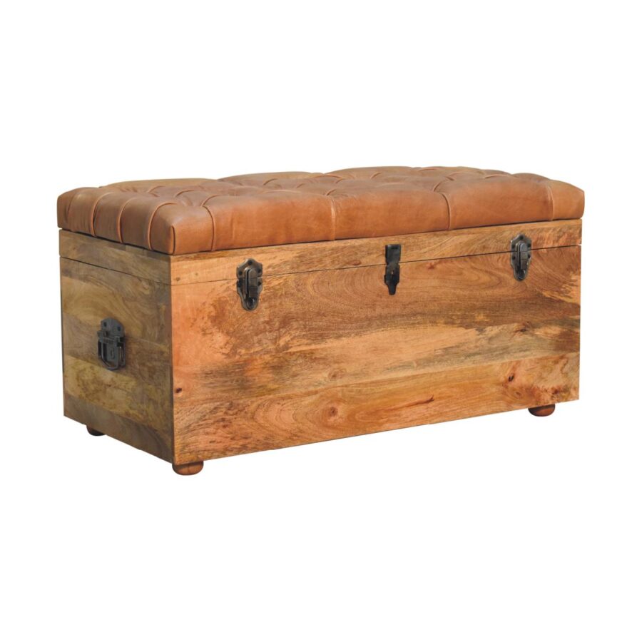 in3583 buffalo hide oak ish storage trunk