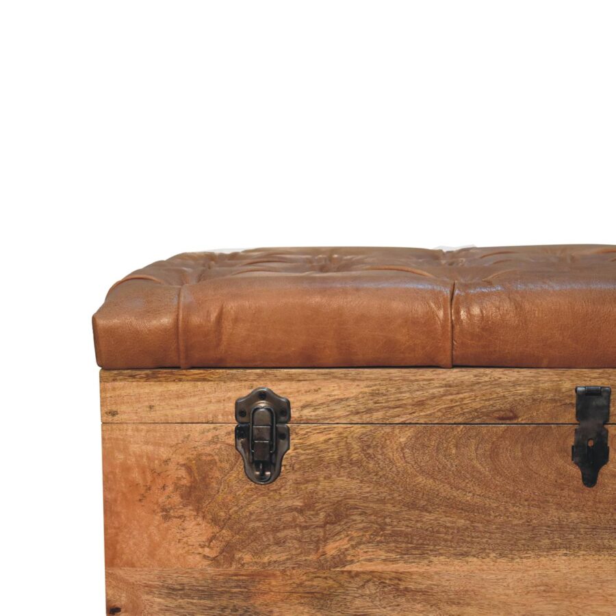 in3583 úložný kufor z byvolej kože z dubového dreva