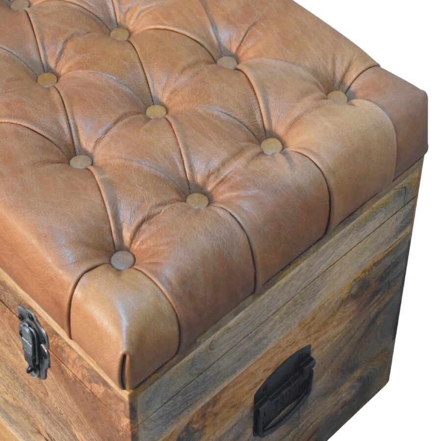 in3583 buffalo hide oak ish storage trunk