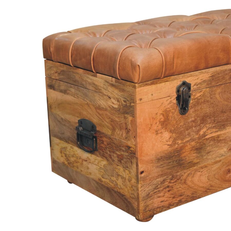 in3583 úložný kufor z byvolej kože z dubového dreva