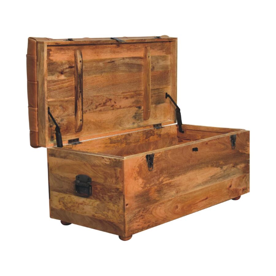 in3583 buffalo hide oak ish storage trunk