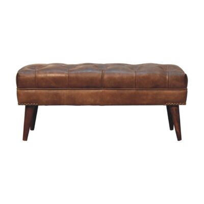 in3597 harbour brown leather bench