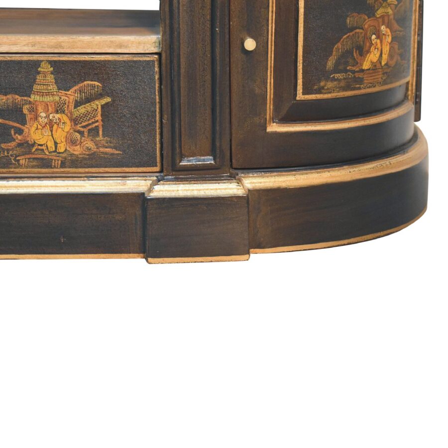 Antique wooden furniture with oriental paintings