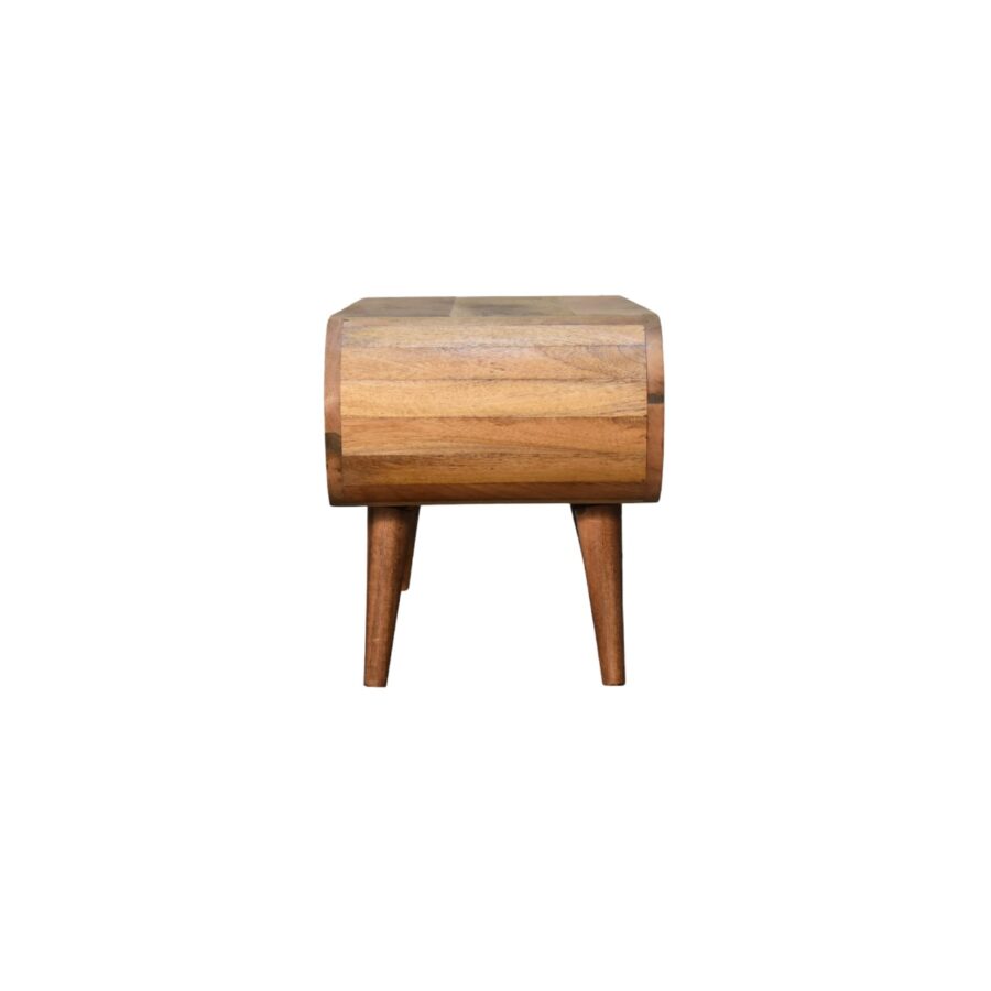 Wooden stool on white background