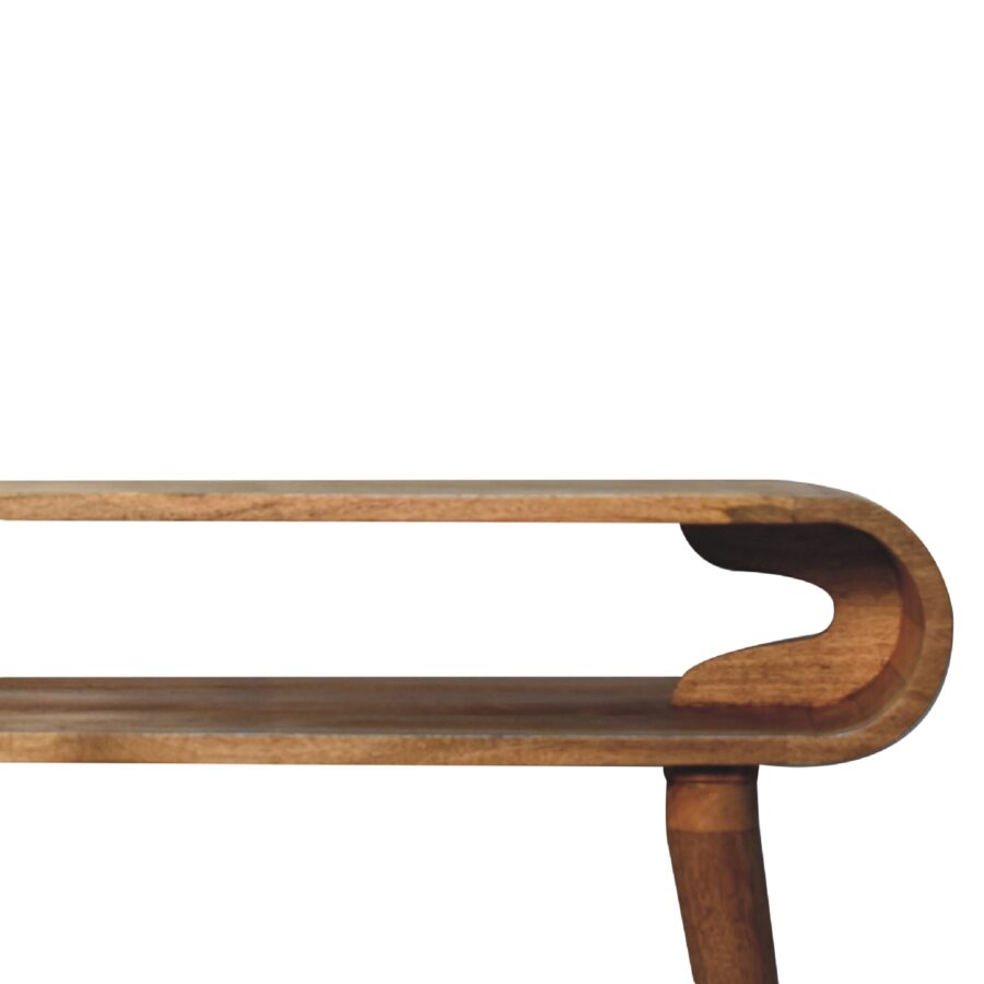Wooden chair armrest, minimalist design.