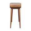 Wooden stool isolated on white background.