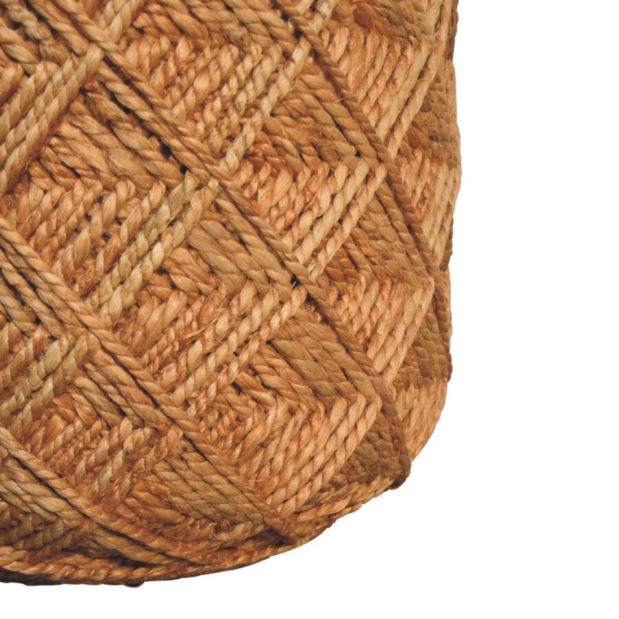 Close-up of woven sisal fibre texture.