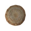 Woven straw placemat isolated on white background.