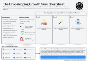 Infografik: Dropshipping Leitfaden für Unternehmenswachstum und Spickzettel.