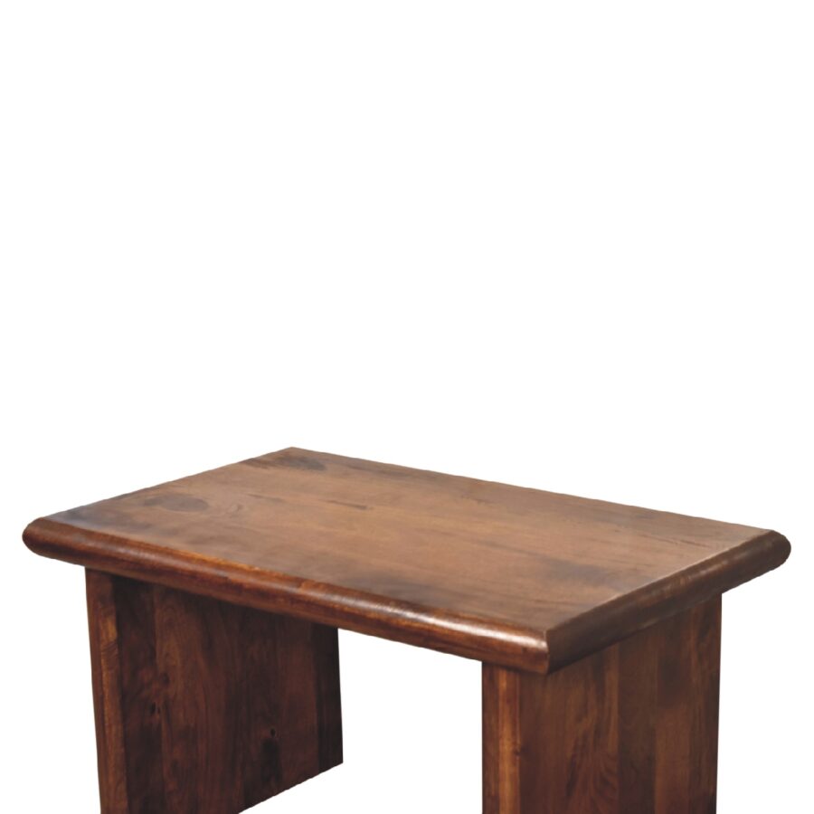 Wooden table on a white background.