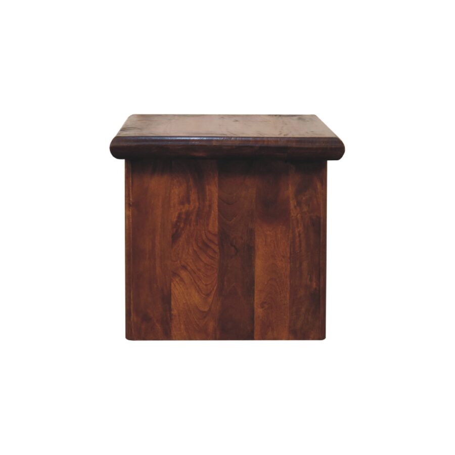 Wooden stool isolated on white background.
