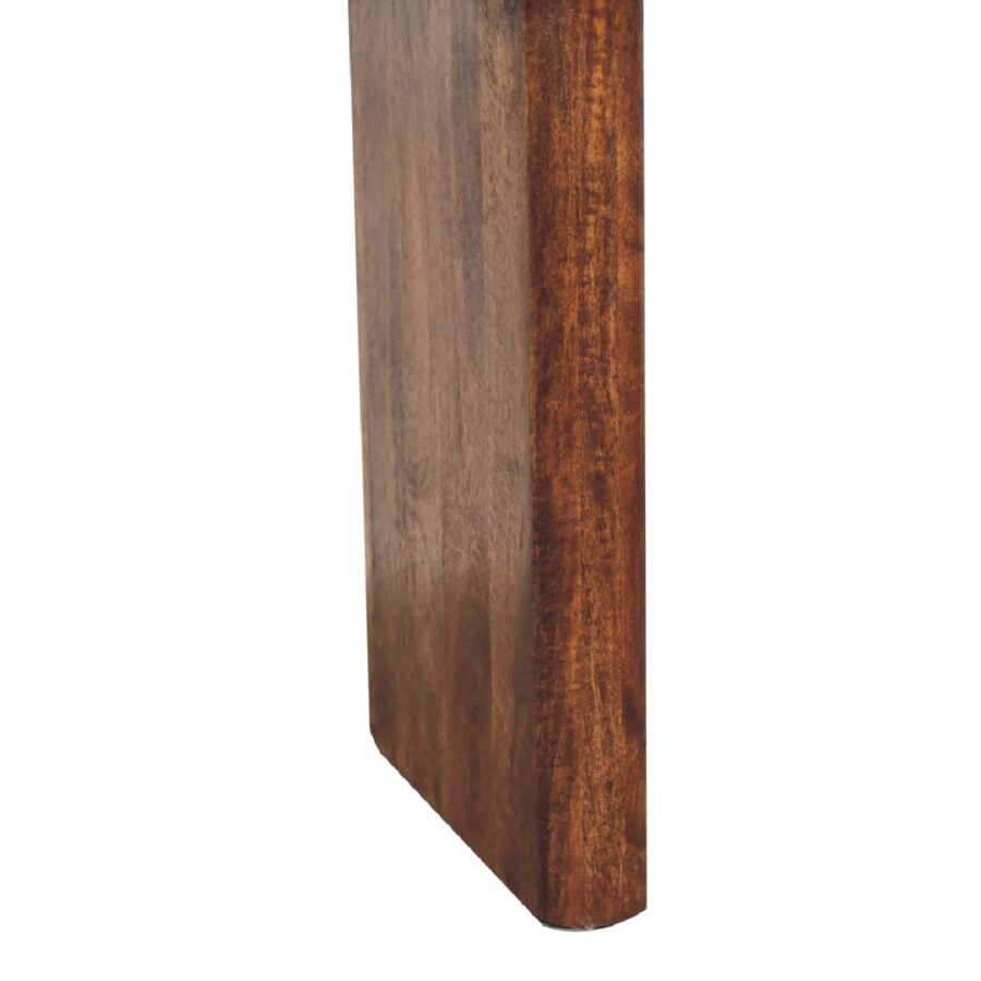 Close-up of a wooden plank edge isolated on white.