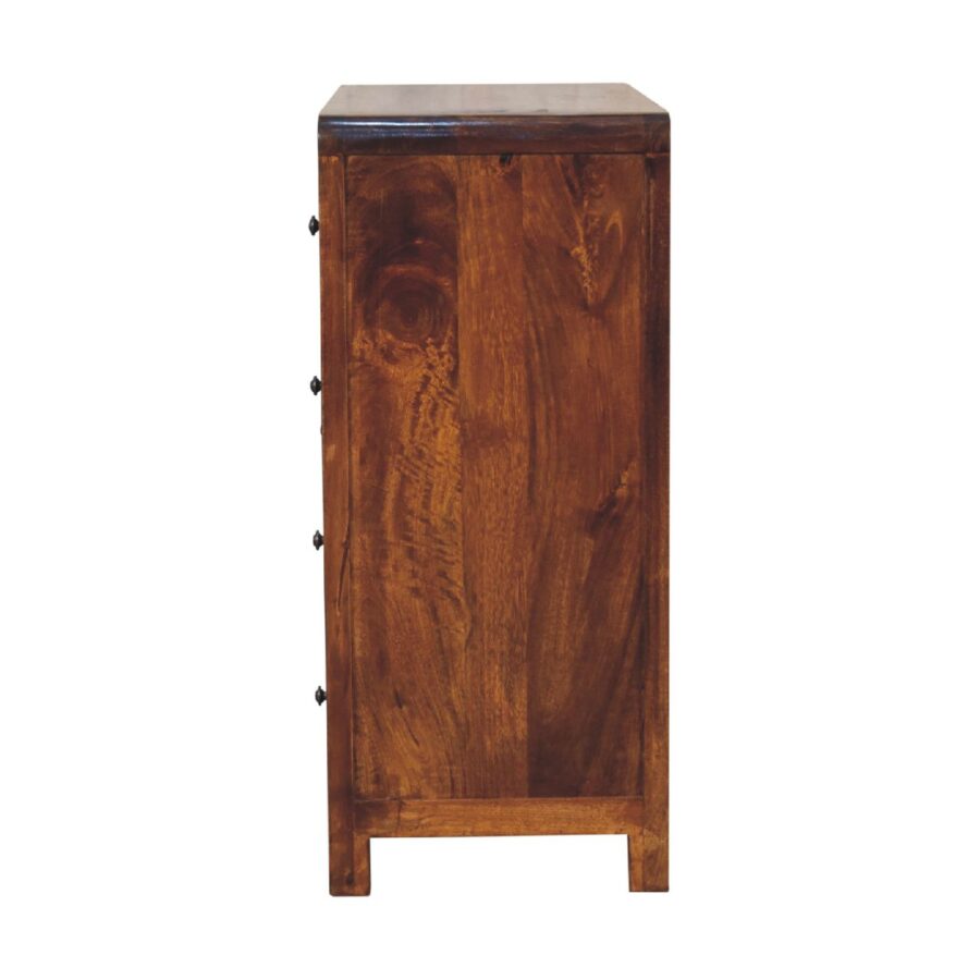 Antique wooden cabinet isolated on white background.