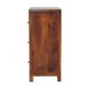 Tall wooden storage cabinet with door and handles
