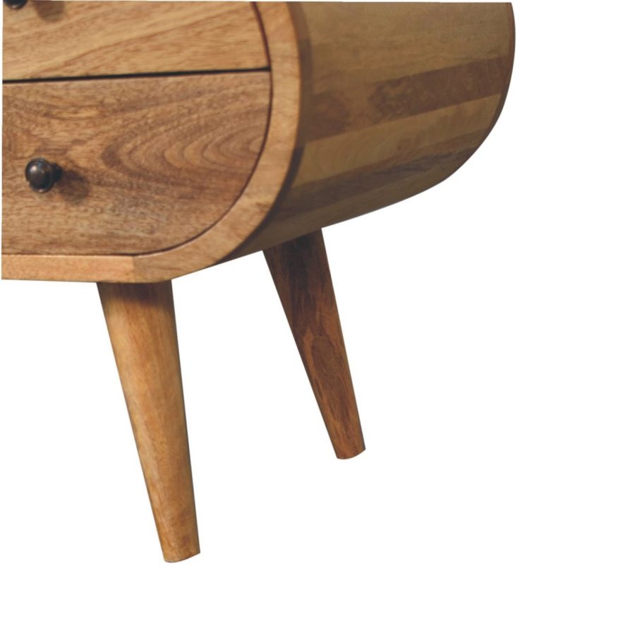 Table de chevet moderne en bois du milieu du siècle.