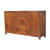Wooden sideboard cabinet with drawers isolated on white.