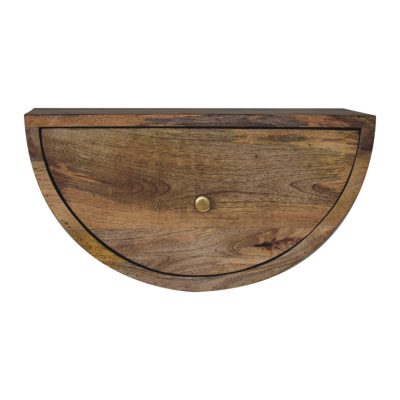 Half-moon wooden wall-mounted drawer