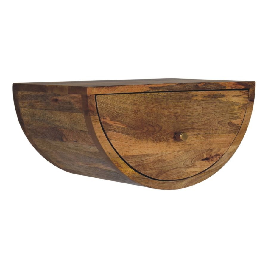 Polkrožen leseni stenski predalnik