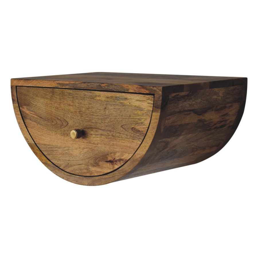 Wooden wall-mounted corner drawer