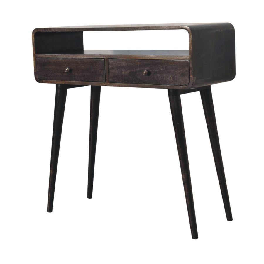 Curved Oak-ish Console Table - Image 3
