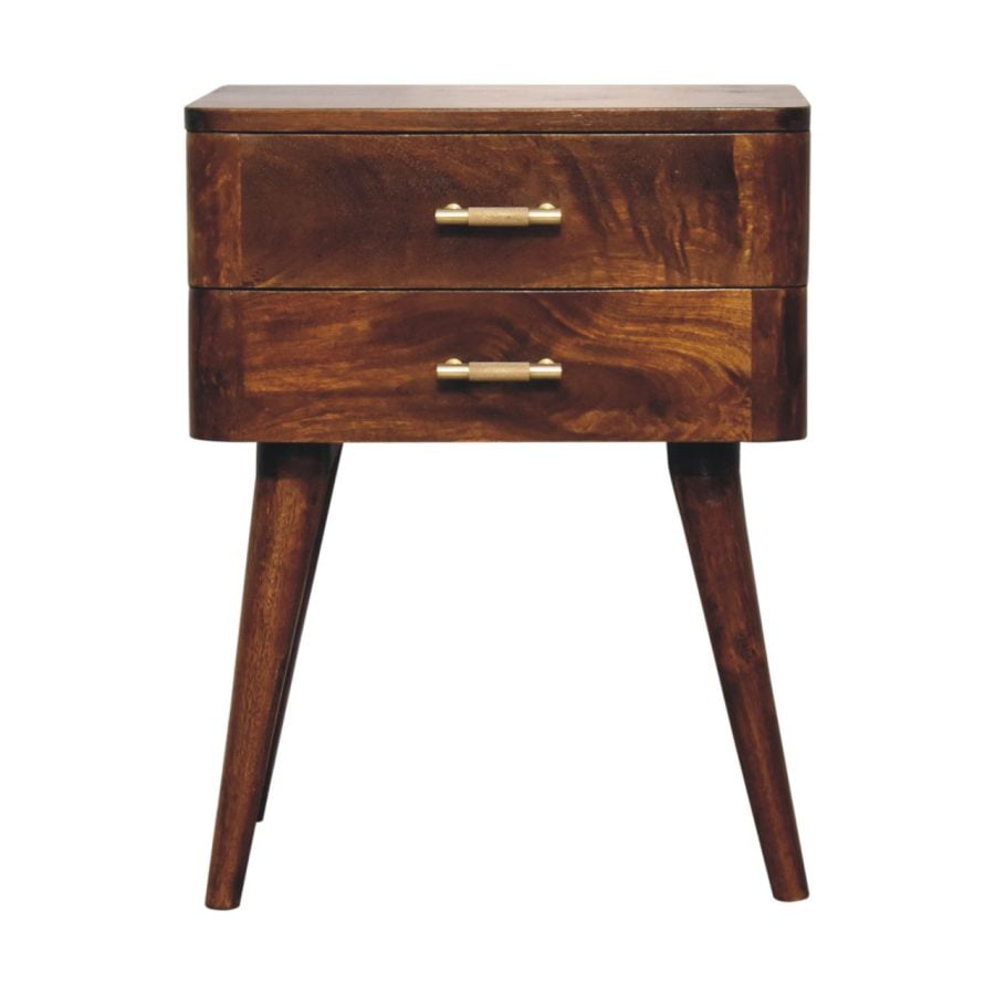 Chestnut T-Bar Nordic Bedside - Image 2