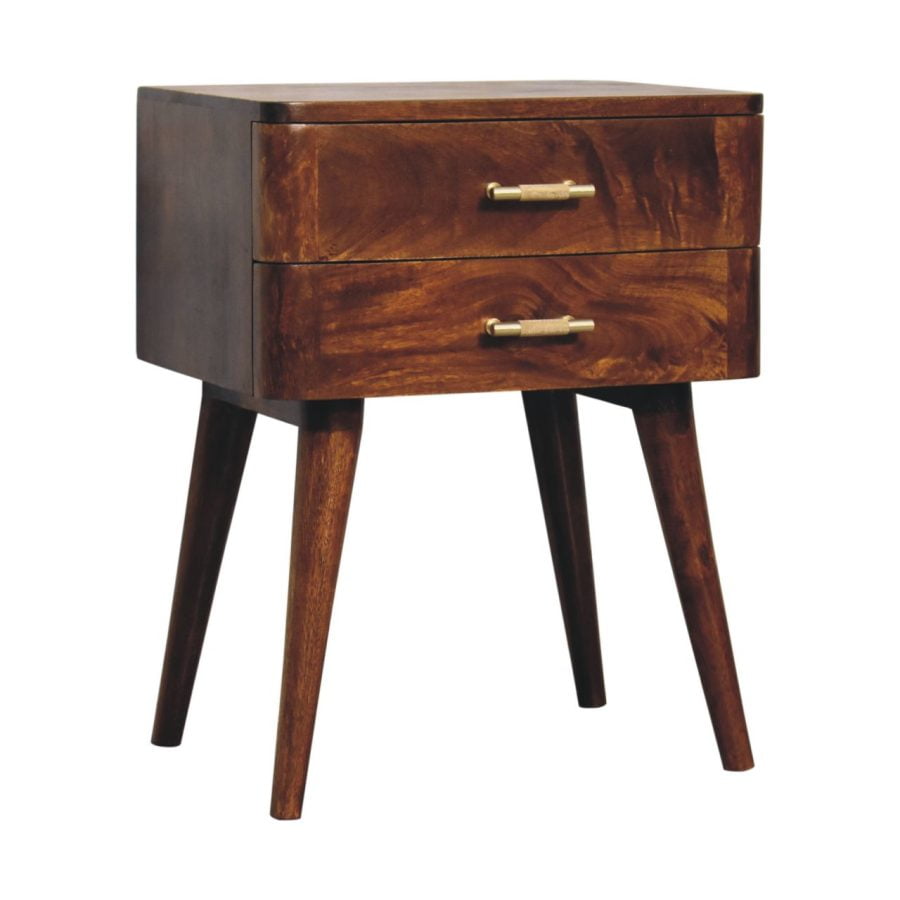 Chestnut T-Bar Nordic Bedside - Image 3