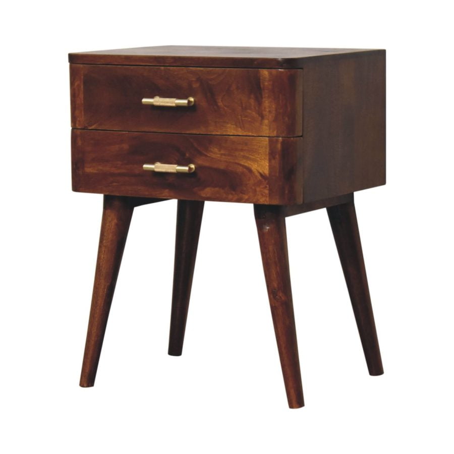 Chestnut T-Bar Nordic Bedside - Image 4