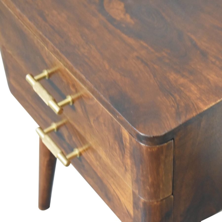 Chestnut T-Bar Nordic Bedside - Image 6