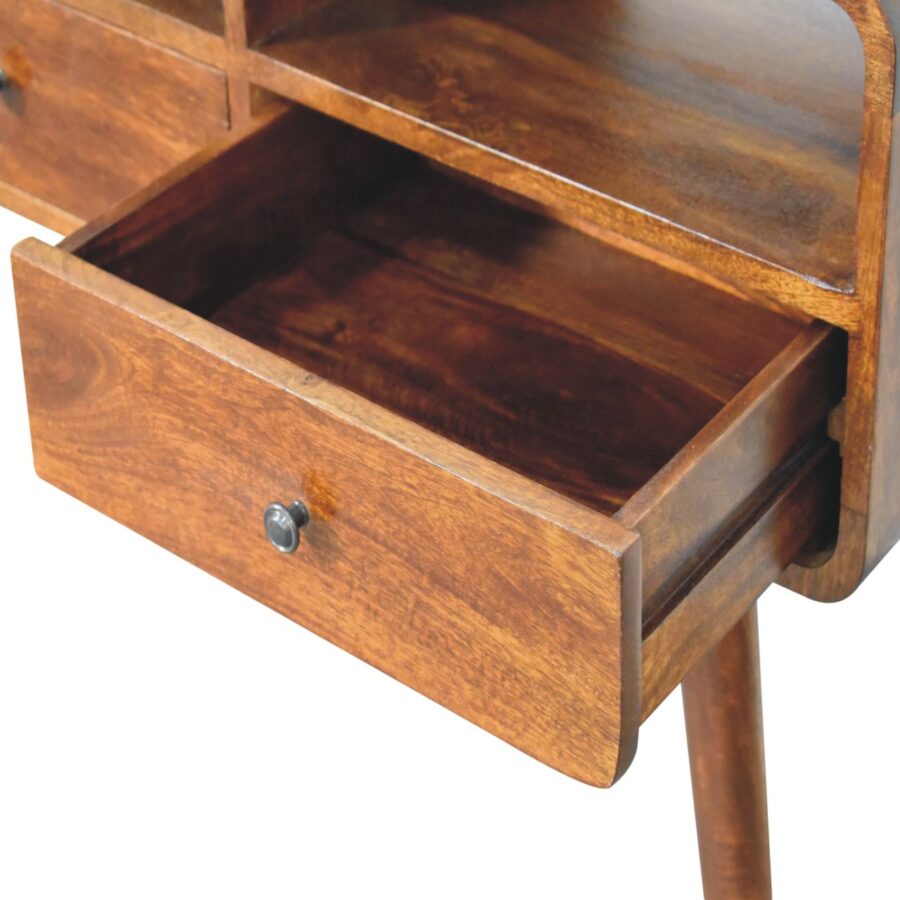 Triple Curved Chestnut Console Table - Image 7