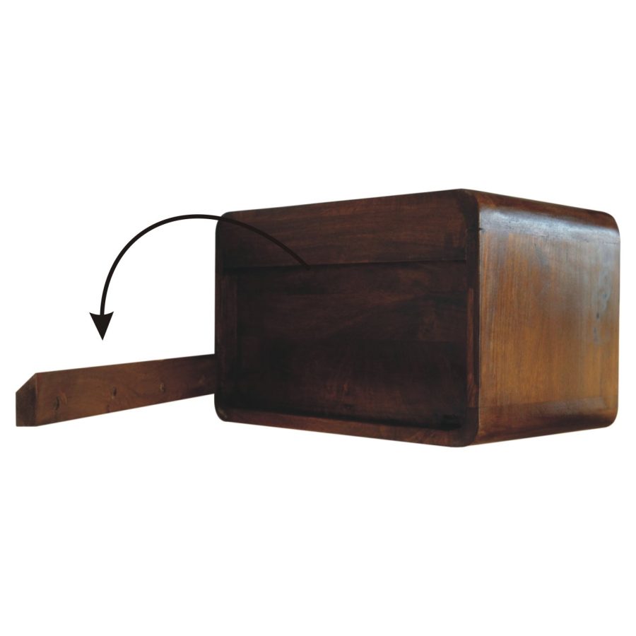Chestnut Wall Mounted Open Woven Bedside - Image 11