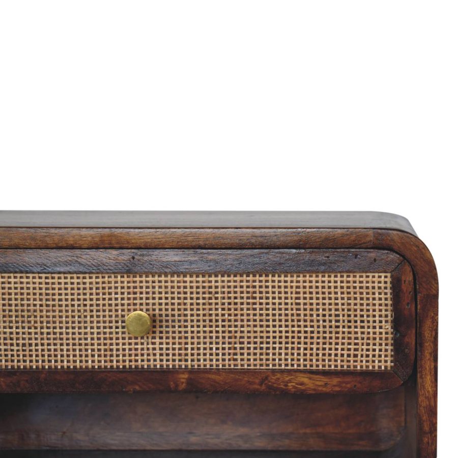 Chestnut Wall Mounted Open Woven Bedside - Image 5