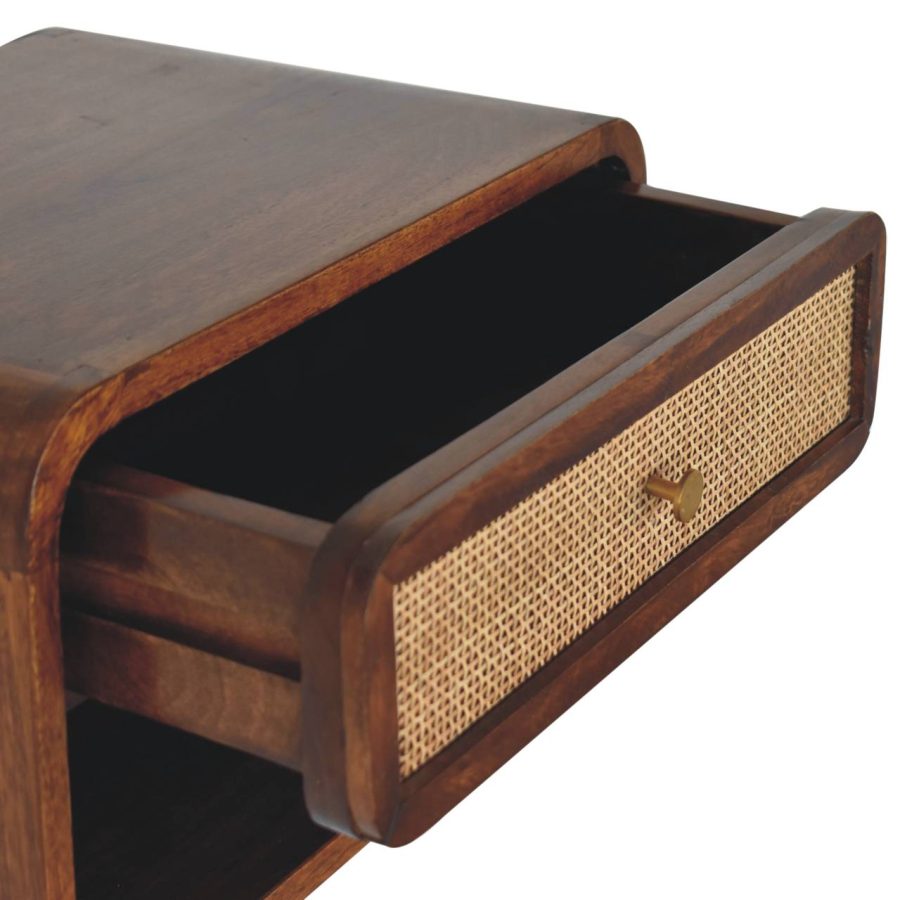 Chestnut Wall Mounted Open Woven Bedside - Image 7