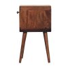 Mini Honey Caramel Curved Bedside with Lower Slot - Image 9