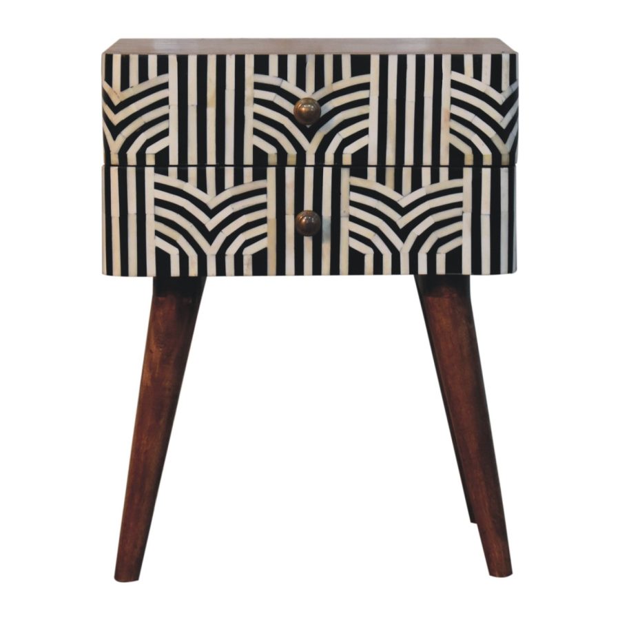 Honey Caramel Edessa Bone Inlay Bedside - Image 2