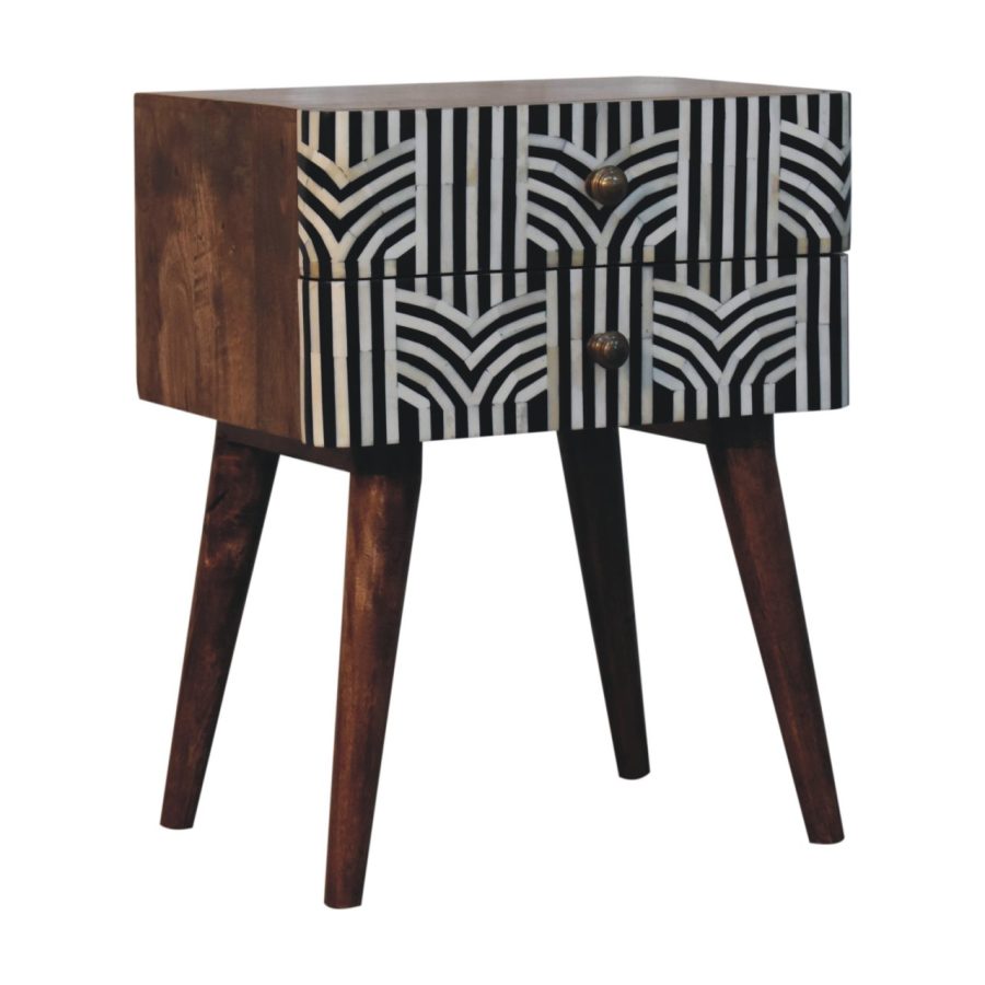 Honey Caramel Edessa Bone Inlay Bedside - Image 3