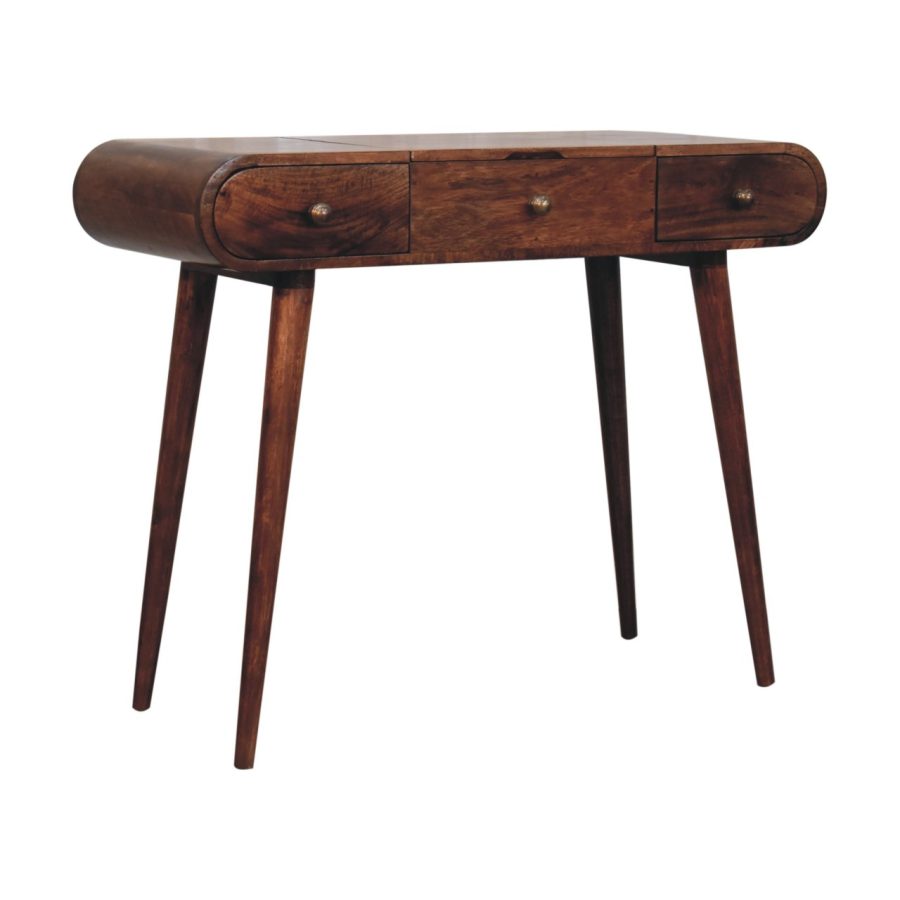 Honey Caramel Round Dressing Table - Image 4