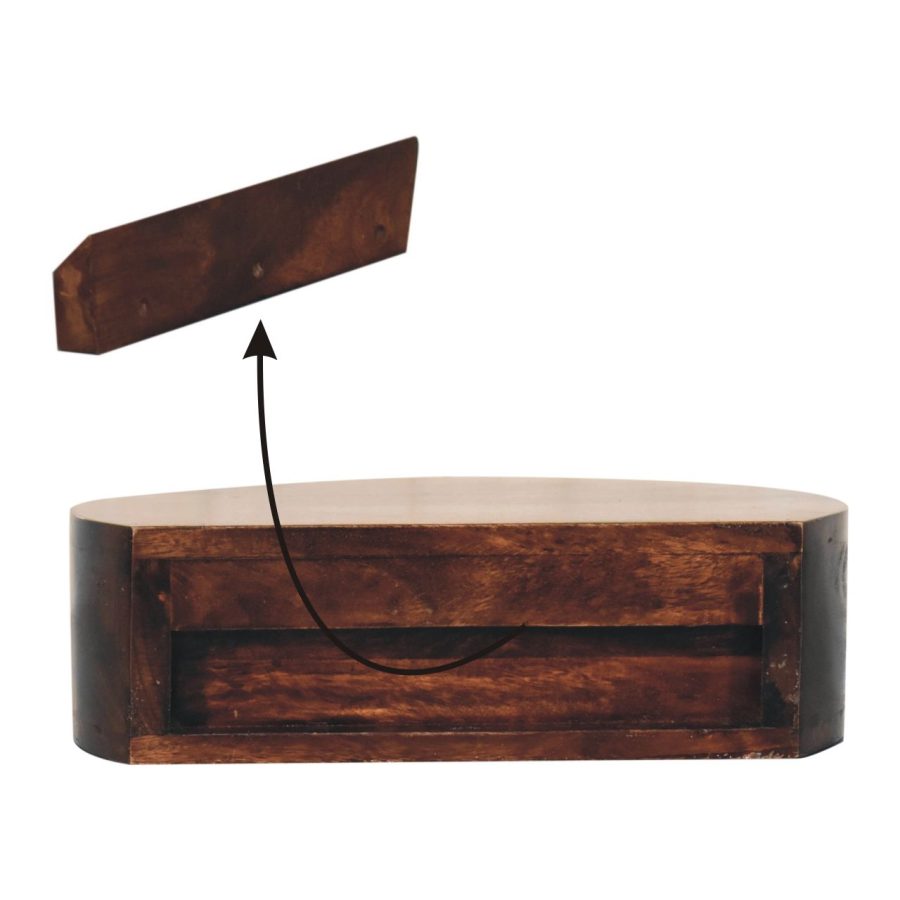 California Walnut Wall Mounted Rounded Bedside - Image 10