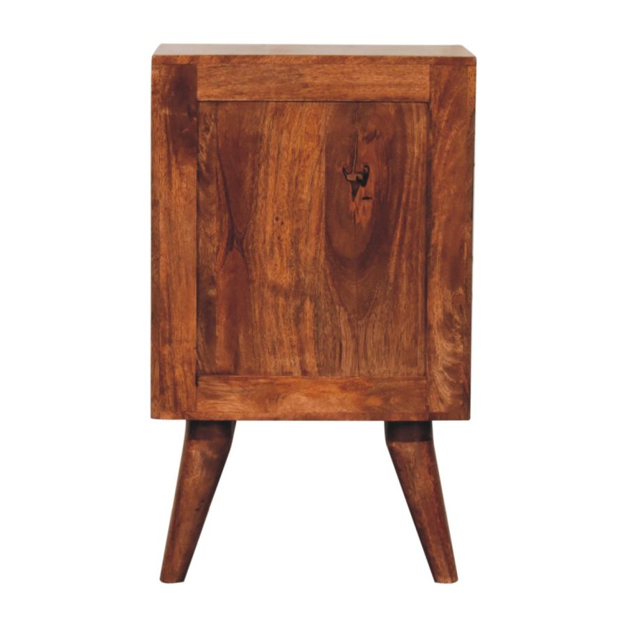 Honey Caramel Nordic Style 4 Drawer Multi Bedside - Image 10