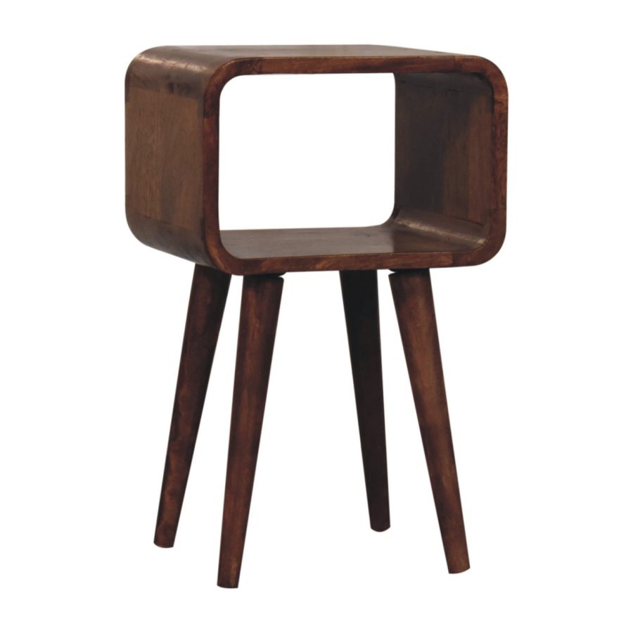 Mini Honey Caramel Curved Open Bedside - Image 3