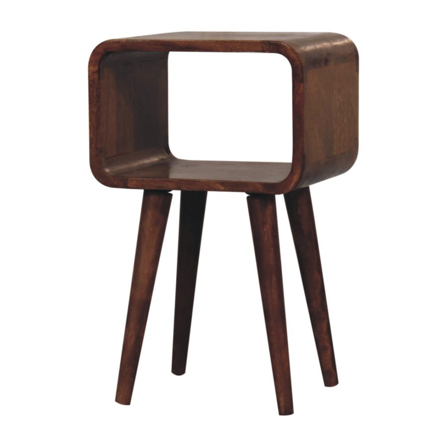 Mini Honey Caramel Curved Open Bedside - Image 4