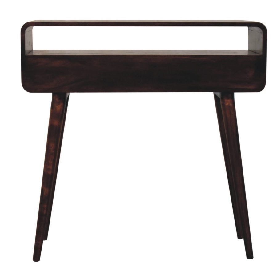 Curved California Walnut Console Table - Image 10