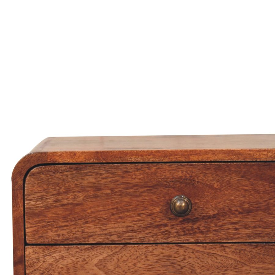 Honey Caramel 2 Drawer Floating Bedside - Image 5
