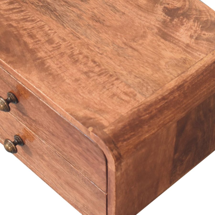 Honey Caramel 2 Drawer Floating Bedside - Image 6